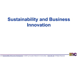 Sustainability and Business Innovation 