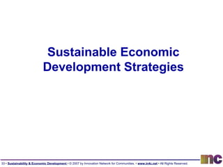 Sustainable Economic Development Strategies 