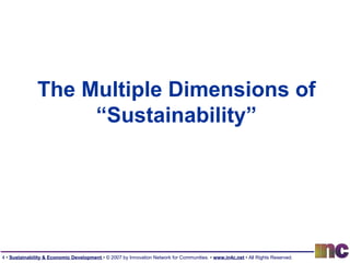 The Multiple Dimensions of “Sustainability” 