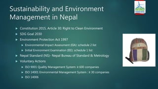 Sustainability and Environmental Management Practice in Nepal | PPTX