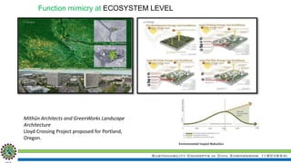 Sustainability Concepts in Civil Engineering (18CV654)
Function mimicry at ECOSYSTEM LEVEL
Mithūn Architects and GreenWorks Landscape
Architecture
Lloyd Crossing Project proposed for Portland,
Oregon.
 