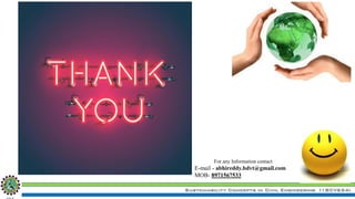 Sustainability Concepts in Civil Engineering (18CV654)
For any Information contact
E-mail - abhireddy.bdvt@gmail.com
MOB- 8971567533
 