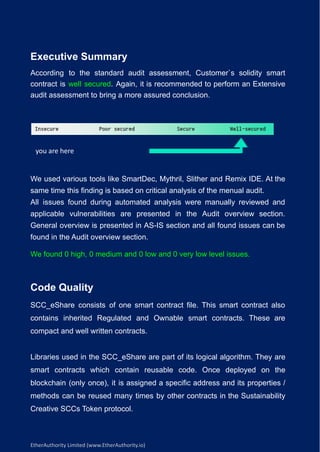 Sustainability Creative eShare Token – Smart Contract Security Audit ...