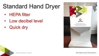 Sustainability in Action
Standard Hand Dryer
• HEPA filter
• Low decibel level
• Quick dry
 