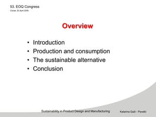 Sustainability In Product Design And Manufacturing | PDF