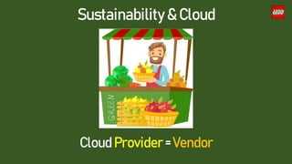 Sustainability & Cloud
Cloud Provider= Vendor
 