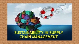 SUSTAINABILITY IN SUPPLY
CHAIN MANAGEMENT
1
 