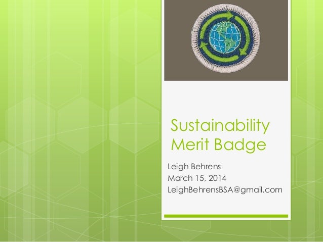 Sustainability Merit Badge