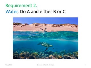 Requirement 2.
Water. Do A and either B or C
9/13/2013 Courtesy of Vanilla Partners 6
 