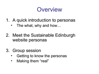 Sustainability Edinburgh Personas introduction & workshop | PPT