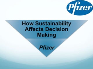 How Sustainability
Affects Decision
Making
Pfizer
 