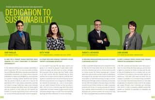 Viridian executive team discusses every department’s


     DEDICATION TO
     SUSTAINABILITY


    ROOP BHULLAR                                     BETSY WEBB                                            ROBERT A. MCFADDEN           CAMI BOEHME
    CHIEF FINANCIAL OFFICER                          VP OF HUMAN RESOURCES, CUSTOMER CARE & REG. AFFAIRS   SVP OF SALES AND MARKETING   VP OF MARKETING AND BRAND COMMUNICATIONS




8                                                                                                                                                                                  9
 
