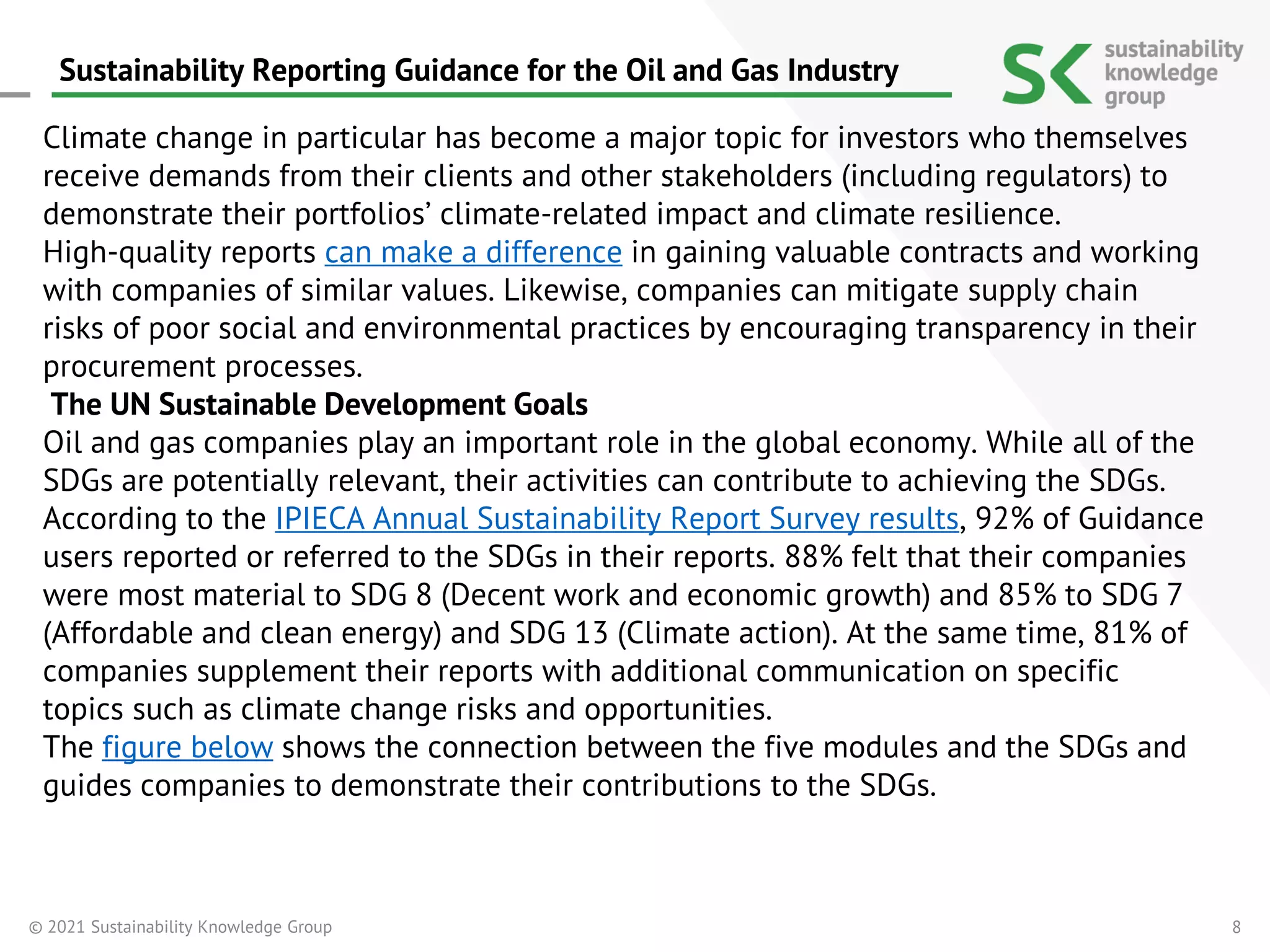 Sustainability Reporting Guidance for the Oil and Gas Industry | PDF ...