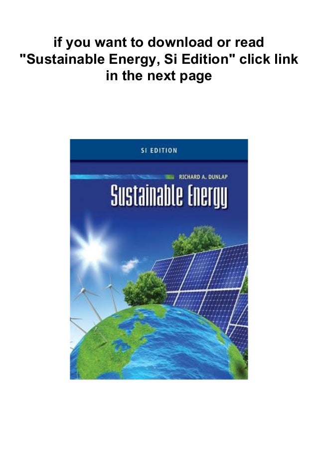 Sustainable Energy Si Edition Books Pdf
