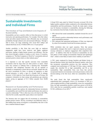 Sustainable Reality: Understanding the Performance of Sustainable