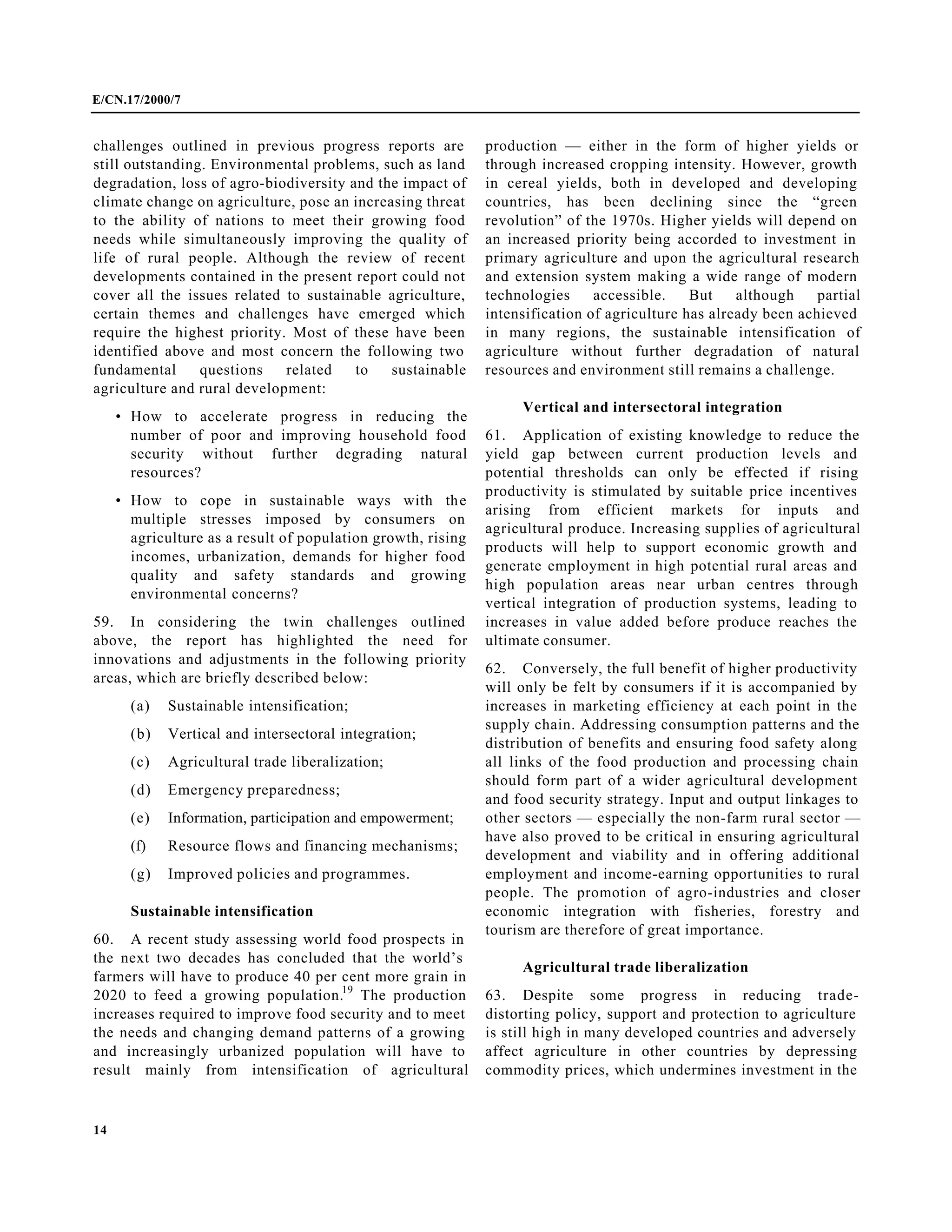 Sustainable agriculture and Rural Development | PDF