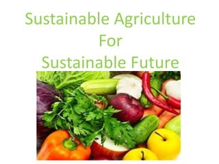 Sustainable Agriculture
For
Sustainable Future
 