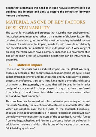Sustainable and Eco-friendly Interior Design- A THOROUGH RESEARCH | PDF