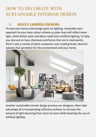 Sustainable and Eco-friendly Interior Design- A THOROUGH RESEARCH | PDF