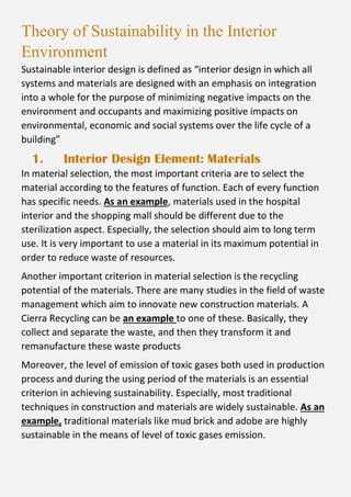 Sustainable and Eco-friendly Interior Design- A THOROUGH RESEARCH | PDF