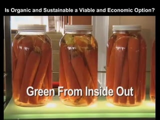 Is Organic and Sustainable a Viable and Economic Option? 