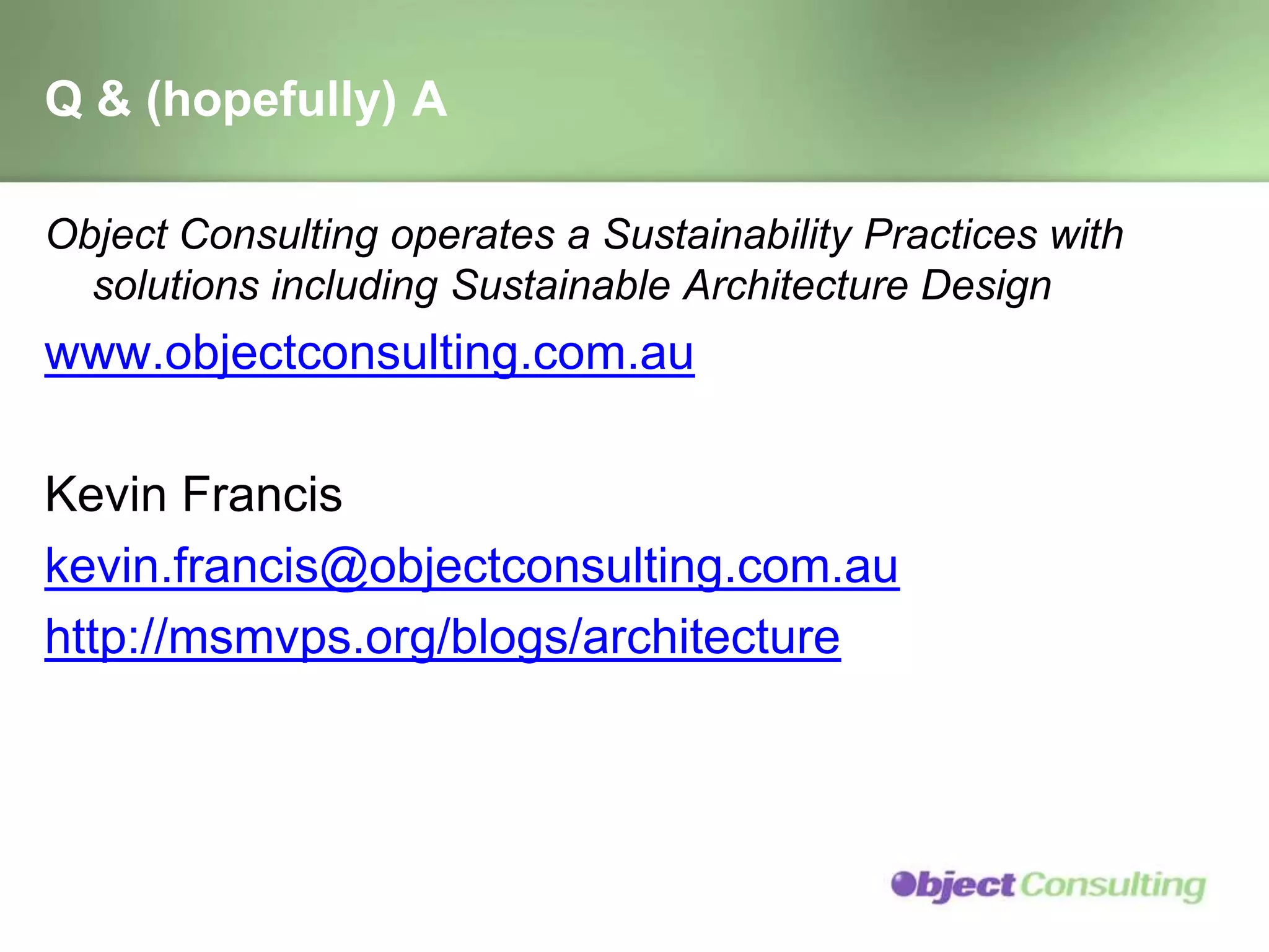 Sustainable Architecture Design