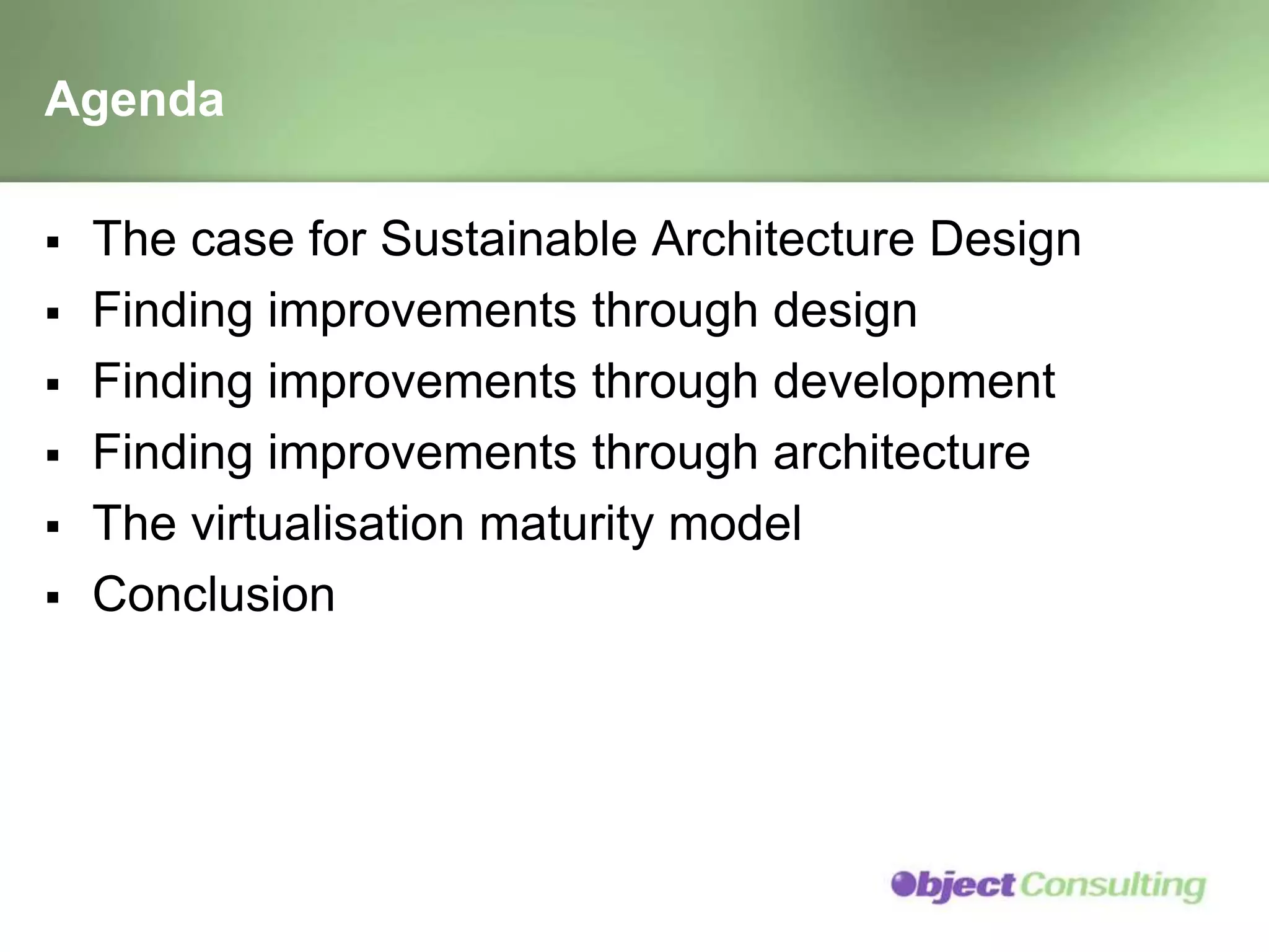 Sustainable Architecture Design