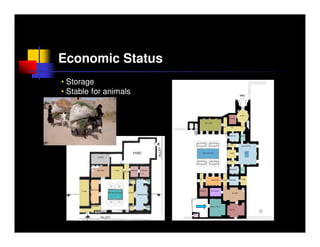 Economic Status
• Storage
• Stable for animals
 
