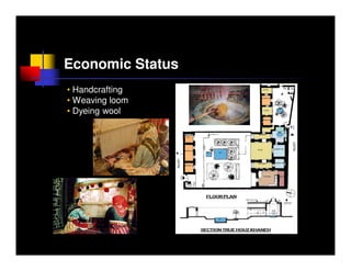 Economic Status
• Handcrafting
• Weaving loom
• Dyeing wool
 