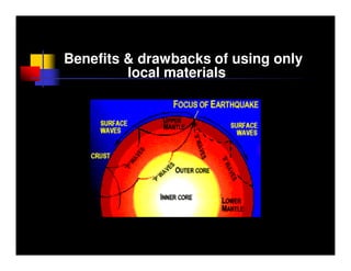 Benefits & drawbacks of using only
         local materials
 