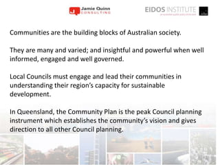 35<br />The top component of the Framework comprises Australian Government nation building and sustainability policy. Many...