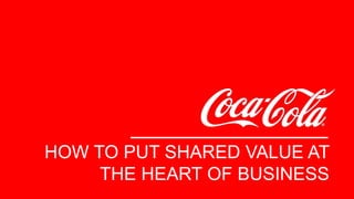 HOW TO PUT SHARED VALUE AT
THE HEART OF BUSINESS
 