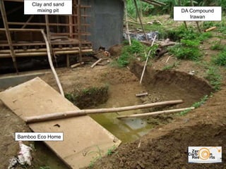 DA Compound
Irawan
Bamboo Eco Home
Clay and sand
mixing pit
 