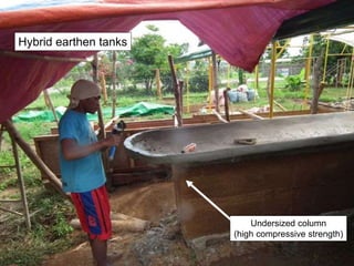 Hybrid earthen tanks
Undersized column
(high compressive strength)
 