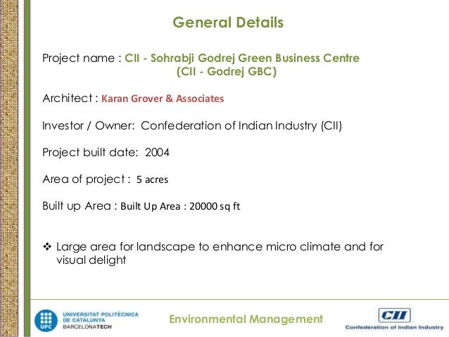 Cii sohrabji godrej green business centre case study