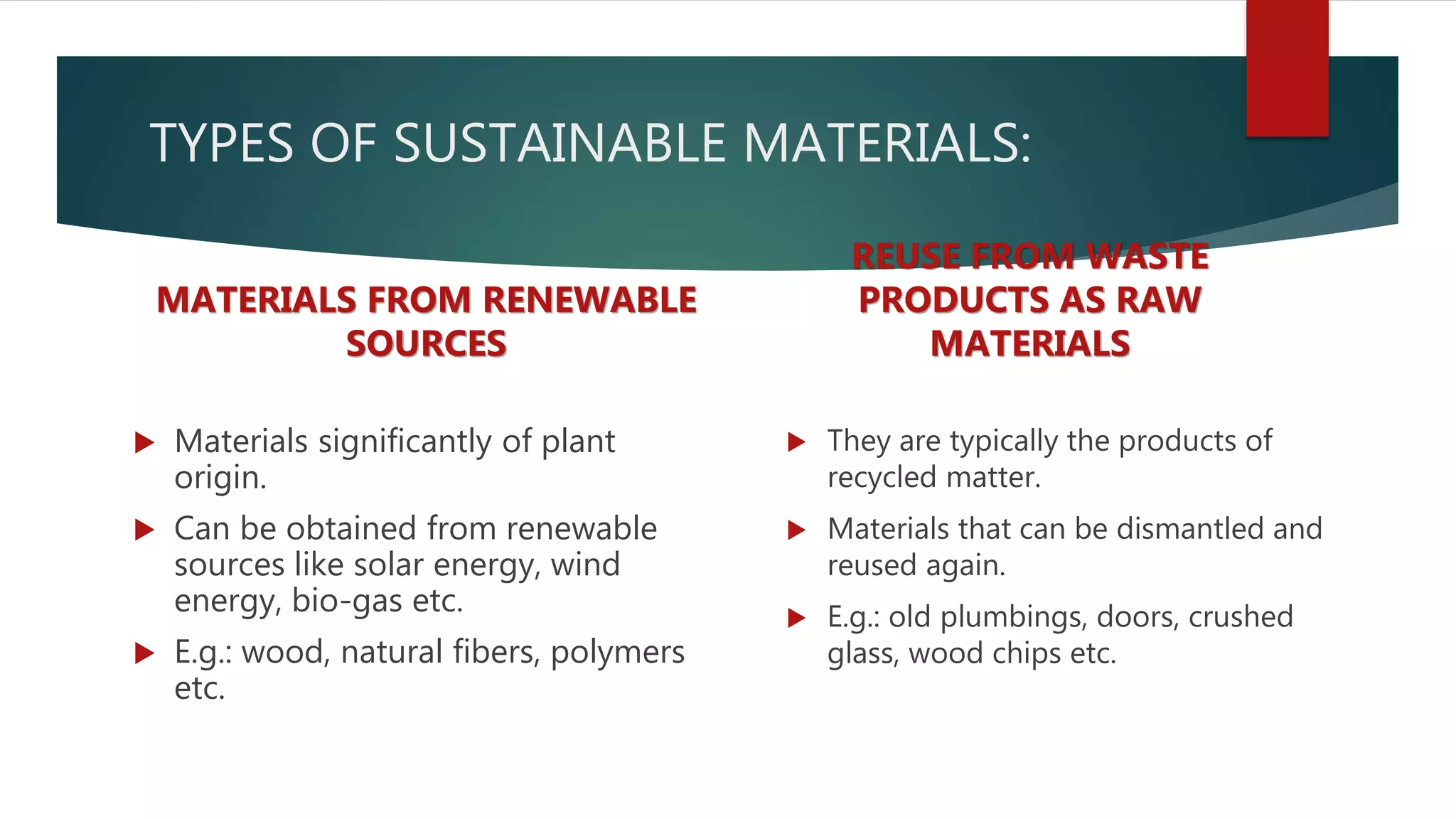 Sustainable building materials | PPTX