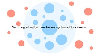 Your organization can be ecosystem of businesses
 