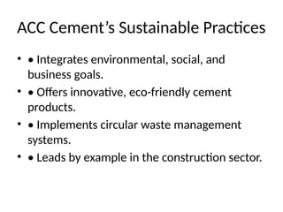 The role of a cement company in sustainable construction | PPTX