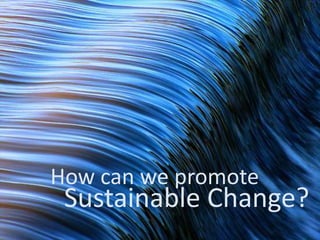 How can we promote
Sustainable Change?
 
