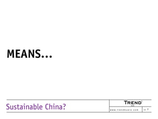 Sustainable China?