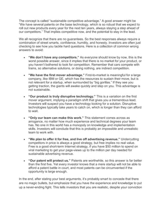 Sustainable competitive advantage cs & notes toyota cs