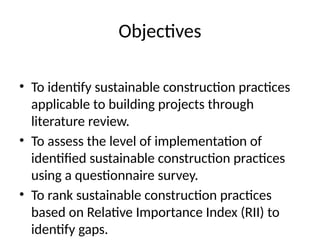 Assessment and Ranking of Sustainable Construction Practices in ...