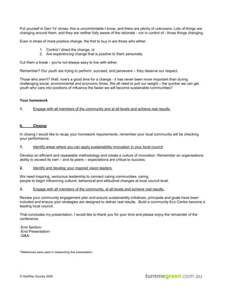 Sustainable Councils 2009 Presentation