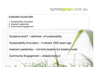 Sustainable Councils 2009 Presentation