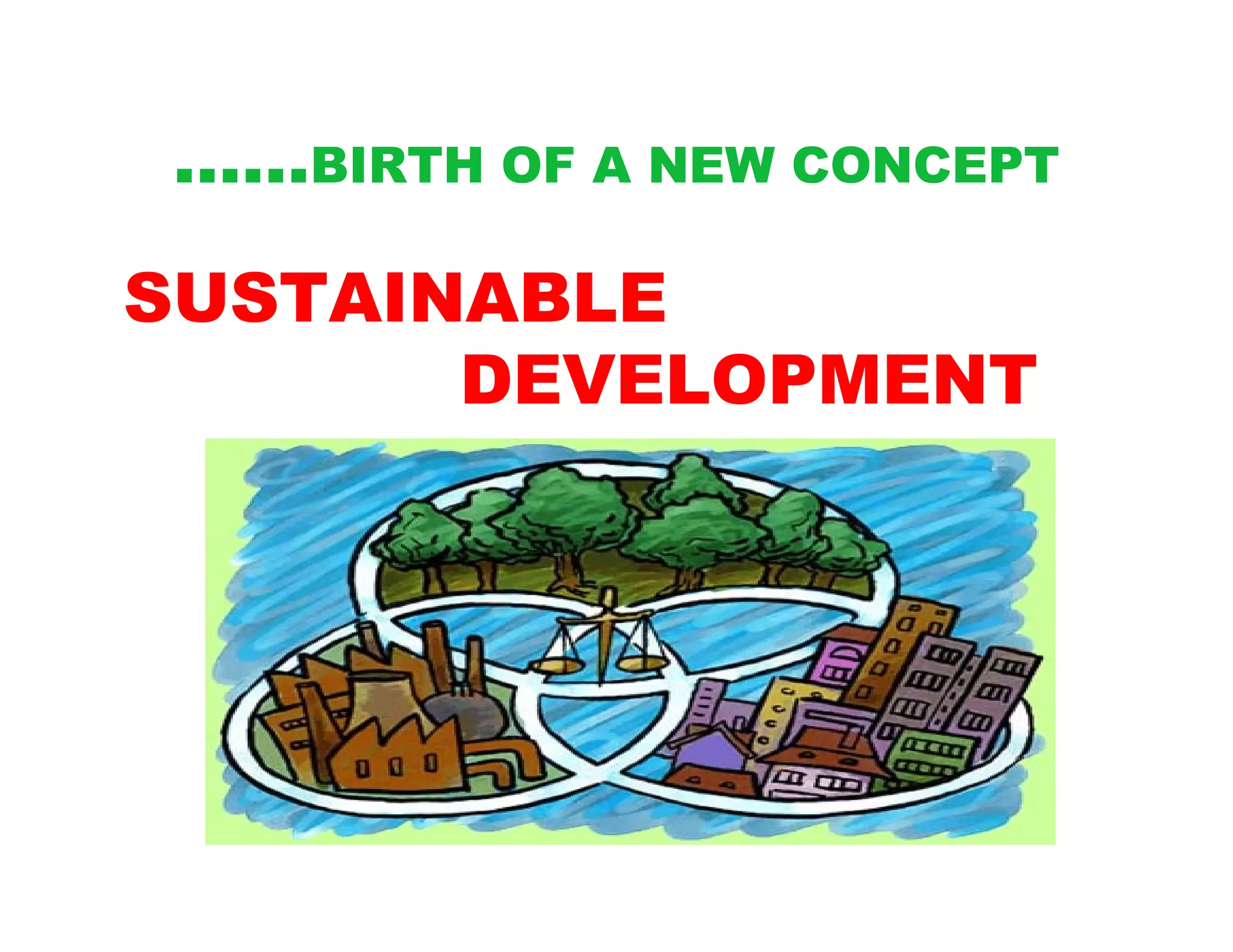 ……BIRTH OF A NEW CONCEPT

SUSTAINABLE
       DEVELOPMENT
 