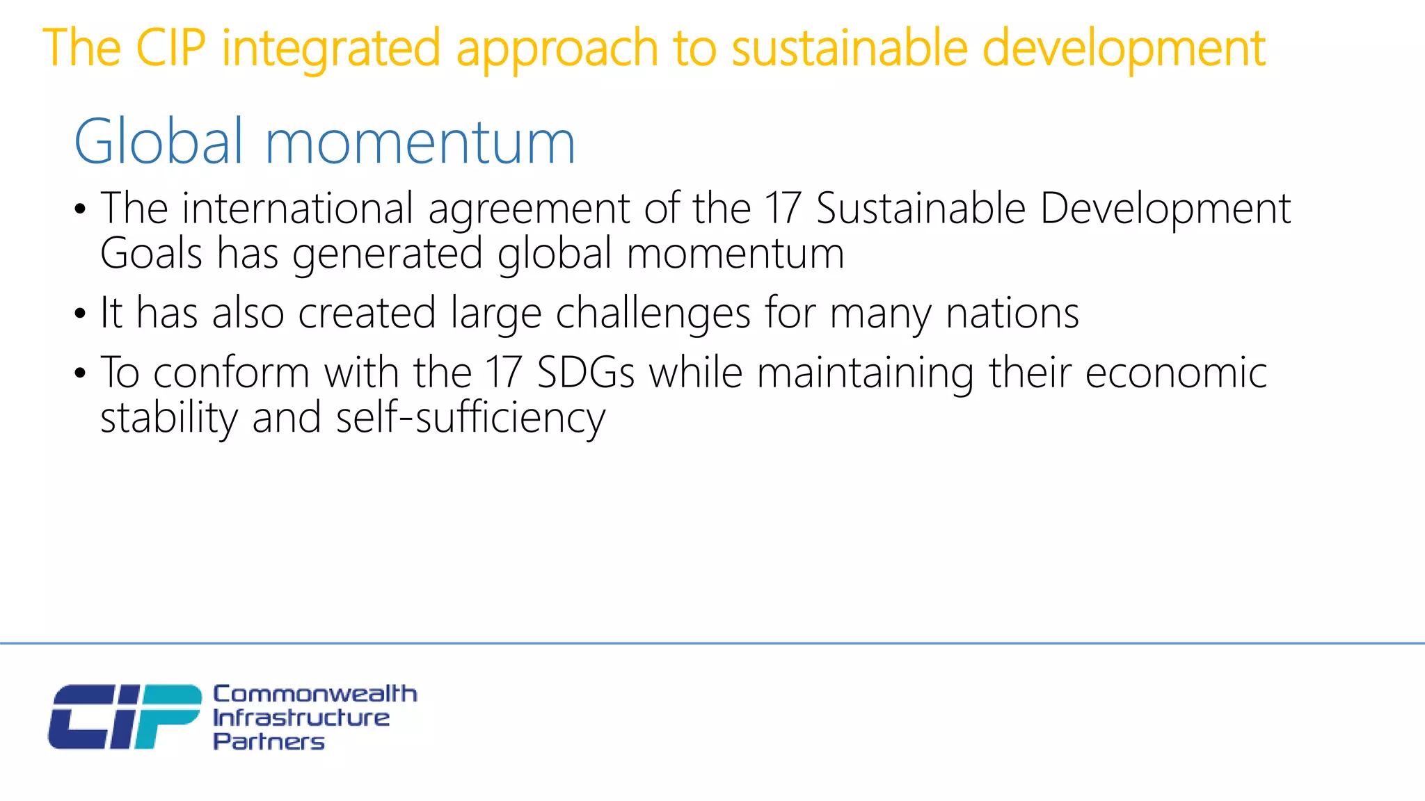 CIP integrated approach to sustainable development | PPTX