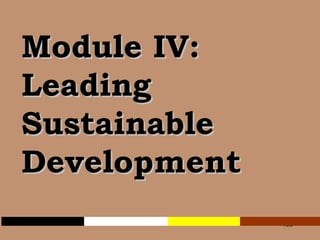 Module IV: Leading Sustainable Development 