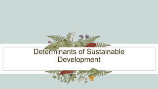 Determinants of Sustainable
Development
 