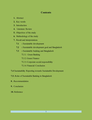 Sustainable development and role of the banking industry in bangladesh ...