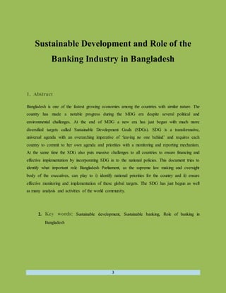 Sustainable development and role of the banking industry in bangladesh ...